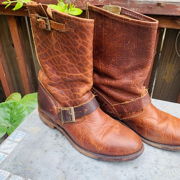 Shoes - Vintage Shoe Company Leather Moto Boots